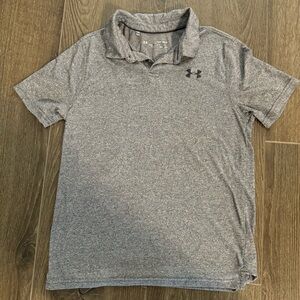 Under Armour Boys Golf Polo Shirt Youth Large - Color Gray
